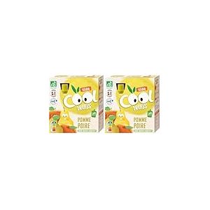 Vitabio Cool - Gourdes Fruits Pomme Poire de provence 4x90 g - Compote - BIO (Lot de 2)