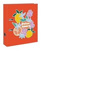 Clairefontaine - 116276C - Un Classeur à levier en Carton Décor Agrumes aux Couleurs Acidulées - Dos 7 cm - A4 maxi - Papier finition Satiné - Home Office - Collection Dolce Amore