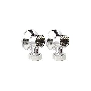 SOMATHERM FOR YOU, Applique murale pour robinet de machine &agrave; laver, &eacute;crou collet battu &Oslash;12mm, sortie femelle 1/2", laiton chrom&eacute;, robuste et esth&eacute;tique, installation facile, norme ACS (Lot de 2)