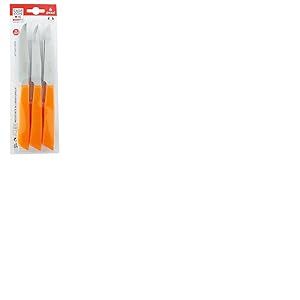 Pratesi Lot DE 6 Couteaux Bist.CM.11 Orange. Ligne DE Couleurs Heureux