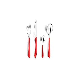 AMEFA - Ménagère 24 couverts de table pour 6 personnes - Eclat - Acier inoxydable 18/0, Finition Brillante - Rouge