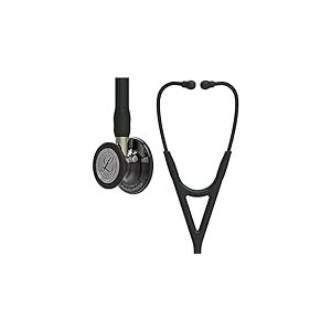 3M Littmann Stéthoscope de Diagnostic Cardiology IV, Tubulure Noire, Edition Smoke Brillant, Base Champagne, 69 cm, 6204