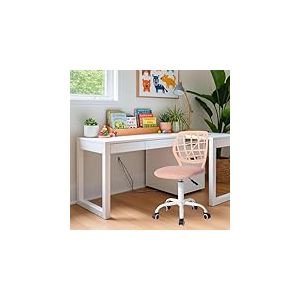 FurnitureR Chaise de Bureau Ergonomique pour Enfant de 3 &agrave; 10 Ans - avec Dossier et accoudoirs - Pivotante - 5 roulettes - Charge maximale : 100 kg