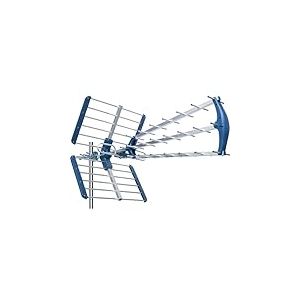 EDISION TALOS 15db Antenne Trinappe ext&eacute;rieure UHF 21-48 Terrestre, Filtre 5G LTE int&eacute;gr&eacute;, R&eacute;ception TNT, Permet de recevoir Les signaux DVB-T/T2, Fr&eacute;quences 470-694Mhz, Longueur 96cm, LTE700, Bleu