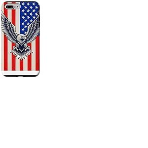 Aigle am&eacute;ricain avec Drapeau am&eacute;ricain Coque pour iPhone 7 Plus/8 Plus