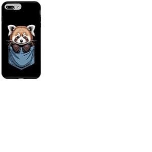 Adorable Panda Rouge de Poche Coque pour iPhone 7 Plus/8 Plus