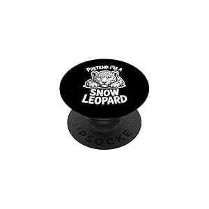 Léopard des neiges endormi Amusant léopard des neiges PopSockets PopGrip Adhésif