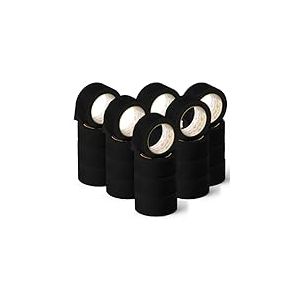 OFITURIA Ruban adh&eacute;sif, couleur noire, ruban pour emballer et organiser vos bo&icirc;tes et envois, sceau de diff&eacute;rentes couleurs vives 66 mt x 48 mm (24 unit&eacute; - Noir)