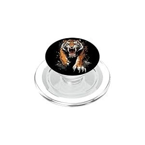 Tigre &agrave; Dents de Sabre Smilodon F&eacute;lid&eacute; Tigre &agrave; Dents Sabre PopSockets PopGrip pour MagSafe