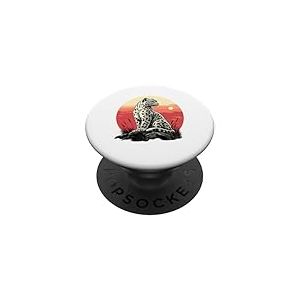 Léopard des neiges, animal léopard blanc, visage de léopard des neiges PopSockets PopGrip Adhésif