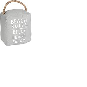 Pavilion Gift Company Ouverture de Porte D&eacute;cor de Plage Rules : Relax d&eacute;rouler Profiter de but&eacute;e de Porte, Gris