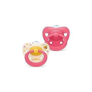 NUK Signature - Lot de 2 t&eacute;tines en silicone en forme de c&oelig;ur - Sans BPA - Pour b&eacute;b&eacute; de 18 &agrave; 36 mois - Apaise 95% des b&eacute;b&eacute;s