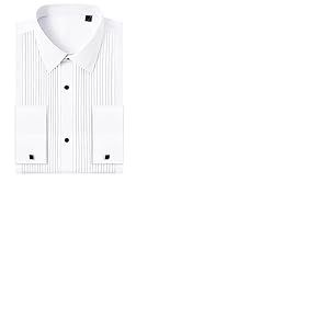 J.VER Pantalones De Pijama Chemise boutonn&eacute;e pour Homme, Blanc A + Bouton Noir + Boutons de Manchette, 3XL