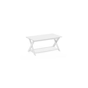Furinno Simpliste Moderne Table Basse avec Croisée, Blanc
