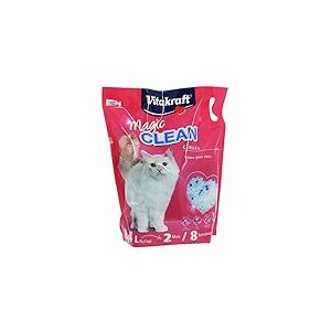 Vitakraft Magic Clean Classic, litière non agglomérante pour chats, perles minérales, antibactérienne, très peu poussiéreuse, dure 8 semaines (1x 8,4l)