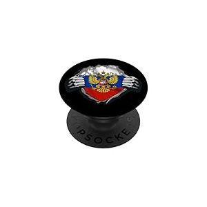 Russie, Drapeau de la Russie, Drapeau de la Russie. PopSockets PopGrip Adh&eacute;sif