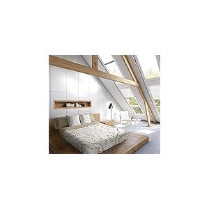 TSUKI This Housse de Couette, Coton, Blanc, Marron, lit 150