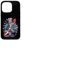 Uncle Sam Guitare électrique 4 juillet Rock USA Coque pour iPhone 13 Pro