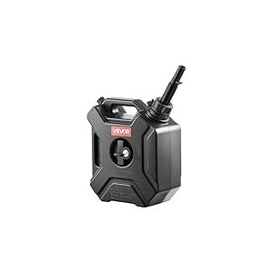 VEVOR Bidon Essence 5 L Bidon Carburant avec Bec Verseur, Verrouillage Antivol, D&eacute;bit Maximal 15 L/min, R&eacute;servoir Essence &Eacute;tanche Portable pour la Plupart des Voitures, Motos, UTV, Tracteurs, Noir