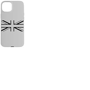 Drapeau Union Jack Noir Grande-Bretagne Angleterre Coque pour iPhone 15 Plus