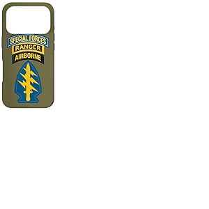 Patch des Forces spéciales américaines - Tab SF Ranger - Béret Vert OD Coque pour iPhone 17 Pro