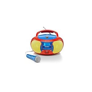 Karcher Radio CD Portable RR 5026 - Boombox colorée pour Enfant avec Lecteur CD, Radio FM, USB et Microphone - Fonctionne sur Batterie/Secteur