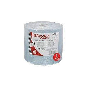 WypAll® L20 Essuyeurs 7300 – Essuie-Tout Bleu à 2 Épaisseurs pour Ateliers de Maintenance & Entretien – Maxi Bobine Industrielle, 1 Rouleau x 500 Formats