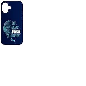 Eat Sleep Hockey Repeat Gamer Kid Teen Hockey Player Gaming Coque pour iPhone 16