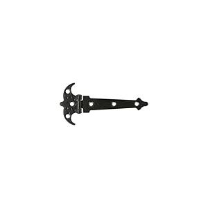 Amig - Charnière Renforcée | Deux Palmes | Noir | Acier Poinçonné | Style: Rustique | Forge pour Portes Battantes Lisses | Entrée et Passage Extérieurs et Intérieurs, et Armoires | Dimensions: 120 mm