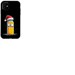 Costume Amusant de Bouteille Jaune avec Chapeau de P&egrave;re No&euml;l Coque pour iPhone 11