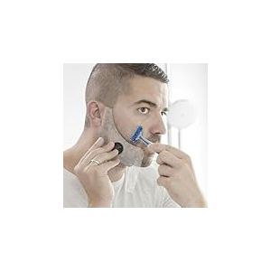 InnovaGoods - Pochoir pour Rasage de Barbe Hipster Barber, Pochoir Barbe Homme, Rasage Homme, S'adapte au visage, Rasage Humide ou Sec Transparent.