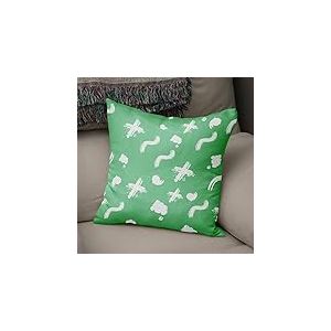 BonaMaison Housse de Coussin Motif, Vert pétrole et Blanc Taie d'oreiller pour Lit Voiture Canapé Maison Salon Chambre, Décoration D'intérieur, 43x43cm - Conçu et Fabriqué en Turquie