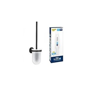 GROHE Lot de QuickFix Start Porte-Balai de WC Métal et Verre, Noir Mat, 411852430 QuickFix, Kit 1 seringue Colle pour Accessoires de Salle de Bains, 41127000