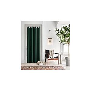 XTMYI Hunter Rideaux occultants &agrave; &oelig;illets pour Porte coulissante en Verre &ndash; 203,2 cm de Long &ndash; Panneaux insonorisants pour Chambre &agrave; Coucher, Porte, Salon, Cabine &ndash; Vert &eacute;meraude fonc&eacute;