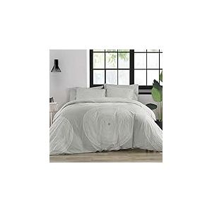 MARIMEKKO - Ensemble de Housse de Couette pour Grand lit, literie en Percale de Coton Lisse avec taies Assorties, décoration d'intérieur légère (Gris Fokus, Grand lit)