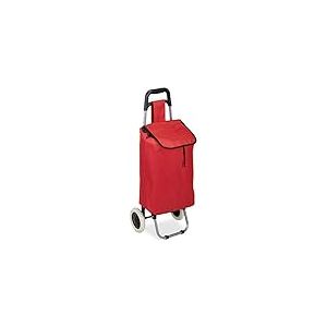 Relaxdays 10027828_47 Chariot de courses pliable sac amovible 28 L,caddie pour achats roulettes HlP 92,5x 42 x 28 cm rouge, Tissu, 1