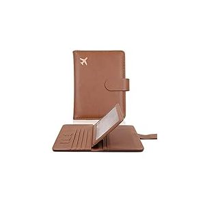 Melsbrinna Porte-Passeport RFID pour Voyage Femme/Homme, Joli Portefeuille pour Passeport avec Blocage RFID, emplacements pour Cartes, &eacute;tui pour Passeport RFID, &eacute;tui de Voyage pour Passeport, Marron,