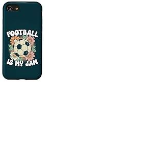 Groovy Football is My Jam Ballon de Football Motif Floral Vintage Mom Coque pour iPhone SE (2020) / 7/8