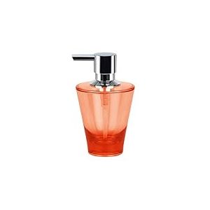 Spirella, Distributeur de Savon en Acrylique Design Élégant, Pratique et Durable pour Salle de Bain, Cuisine ou Bureau - Taille Standard, Accessoire de Salle de Bain, Couleur Orange