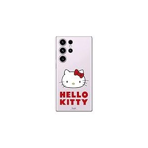 Personalaizer Coque Officielle Hello Kitty Compatible avec Samsung Galaxy S24 Ultra - Silicone TPU Souple Transparent avec Motif sur Rose