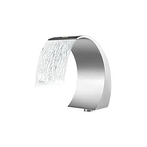 VEVOR Fontaine &agrave; Cascade pour Piscine en Acier Inoxydable, 40 x 20 x 3,81 cm, Lame d'eau de Piscine, pour piscines creus&eacute;es, Jardin, Cascades ext&eacute;rieures, caract&eacute;ristique de l'eau de l'&eacute;tang, Argent