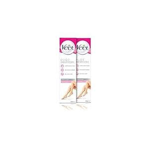 Veet Pure Hair Lot de 2 crèmes d'épilation pour les jambes, le corps, les aisselles et la zone du bikini pour peaux normales testées dermatologiquement 400 ml (2 x 200 ml)