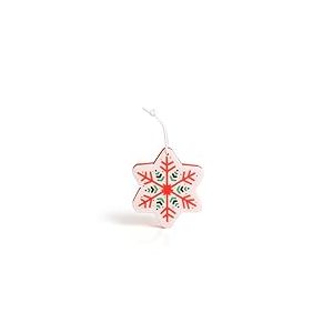 martini SPA - Xmas Collection - &Eacute;ponge en Forme de Flocon de Neige en polyur&eacute;thane avec Cordon Rouge et Blanc 12,7 x 11 x 2,8 cm, 22 g, 1 unit&eacute;