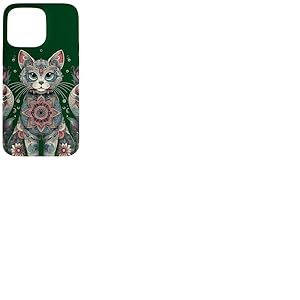Mandala Mignon Chat Mandala Coque pour iPhone 15 Pro Max