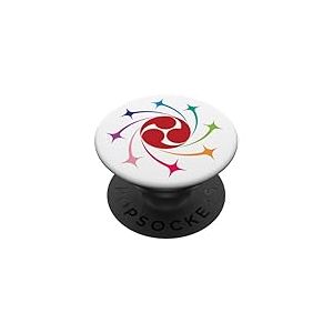 Taiko Red Mitsudomoe Symbol Vortex Taiko Batteurs & Lovers PopSockets PopGrip Adh&eacute;sif
