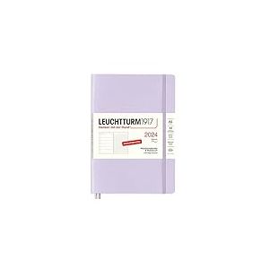 LEUCHTTURM1917 367771 Agenda semainier et bloc-notes 2024, format moyen (A5), couverture souple, violet, en allemand, 12 mois