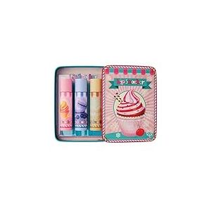 Lip Smacker Lip Balm Tin Trio, 3-Piece Kids Lip Balm Gift Set, Pastry Edition, Moisturizing and Easy-to-Apply, Infused with Castor Seed Oil