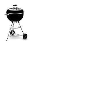 Weber Bar-B-Kettle barbecue au charbon de bois, surface de cuisson Ø 47cm, barbecue avec couvercle et cuve en acier emaillé, trépied et roues, grille chromée - Noir (1231004)