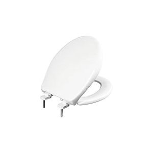 Bemis 790TDGSL 000 Siège avant rond en plastique robuste avec protection antimicrobienne DuraGuard intégrée et charnières à fermeture silencieuse Blanc