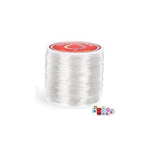 Alyvisun 1mm x 80m Transparent Fil Elastique Bracelet, Fil &Eacute;lastique pour Bracelet, Fil Bracelet Perle Convient pour la Fabrication de Bijoux DIY, Collier, Bracelet, Artisanat (80m / Bobine)